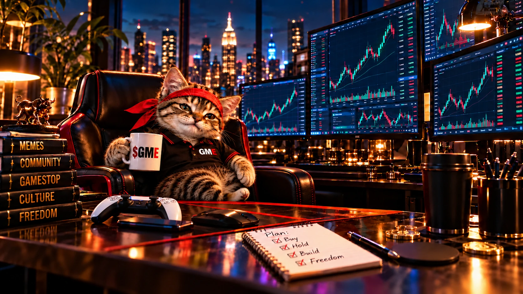 The GME Trading Lair, original cinematic illustration